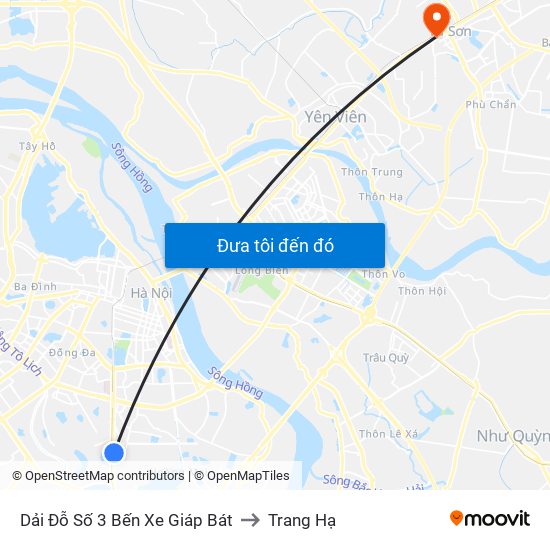 Dải Đỗ Số 3 Bến Xe Giáp Bát to Trang Hạ map
