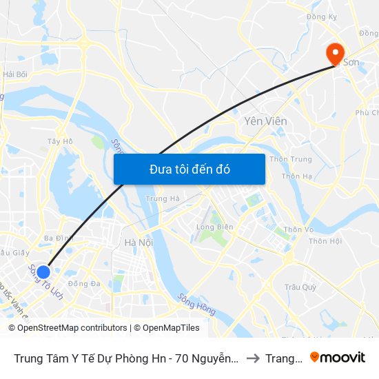 Trung Tâm Y Tế Dự Phòng Hn - 70 Nguyễn Chí Thanh to Trang Hạ map