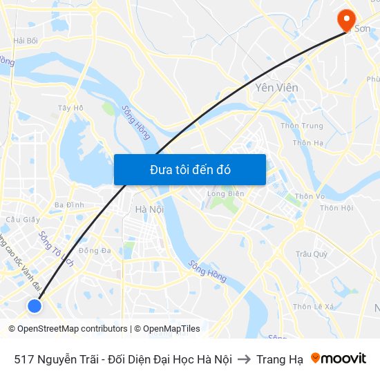 517 Nguyễn Trãi - Đối Diện Đại Học Hà Nội to Trang Hạ map