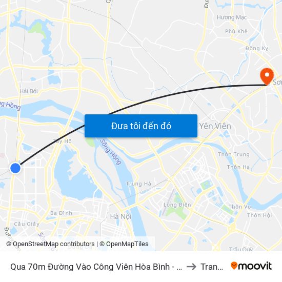 Qua 70m Đường Vào Công Viên Hòa Bình - Phạm Văn Đồng to Trang Hạ map