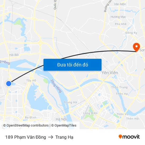 189 Phạm Văn Đồng to Trang Hạ map