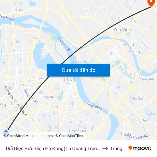 Đối Diện Bưu Điện Hà Đông(15 Quang Trung Hà Đông) to Trang Hạ map