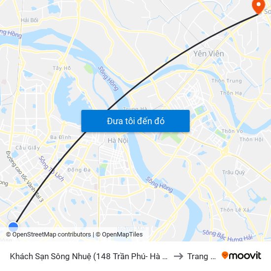 Khách Sạn Sông Nhuệ (148 Trần Phú- Hà Đông) to Trang Hạ map