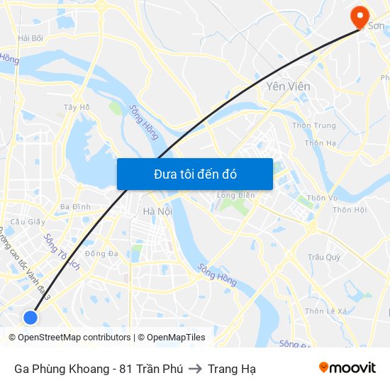 Ga Phùng Khoang - 81 Trần Phú to Trang Hạ map
