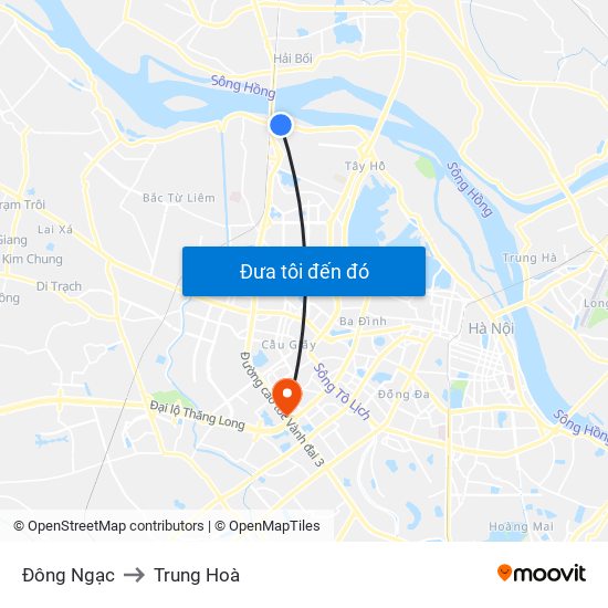 Đông Ngạc to Trung Hoà map