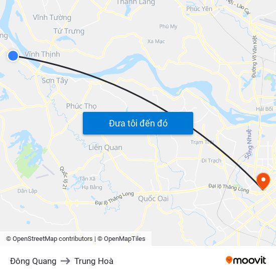 Đông Quang to Trung Hoà map
