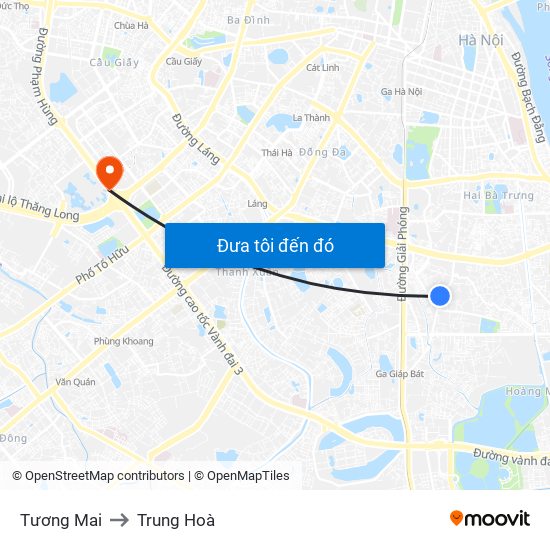 Tương Mai to Trung Hoà map