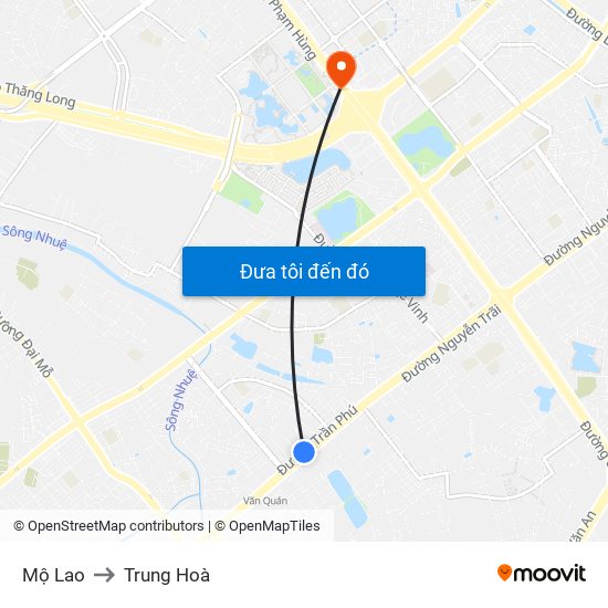 Mộ Lao to Trung Hoà map