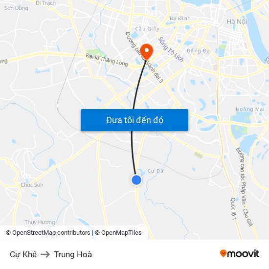 Cự Khê to Trung Hoà map