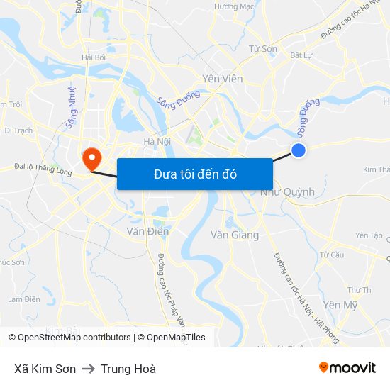 Xã Kim Sơn to Trung Hoà map