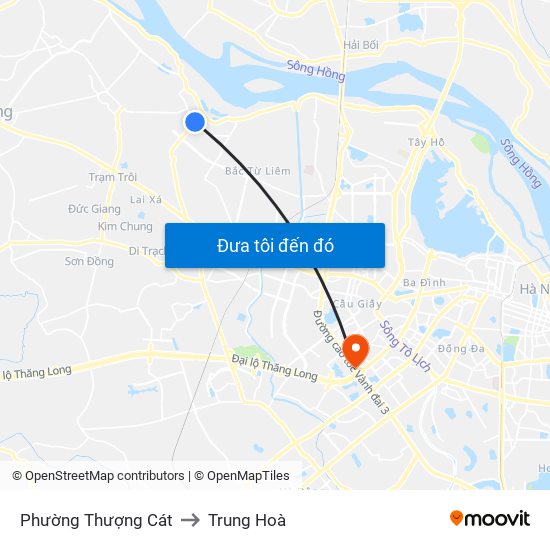 Phường Thượng Cát to Trung Hoà map