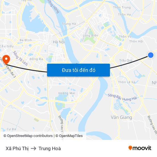 Xã Phú Thị to Trung Hoà map