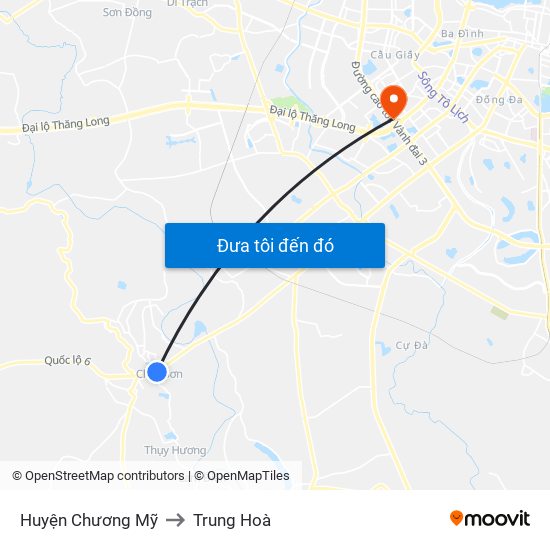 Huyện Chương Mỹ to Trung Hoà map