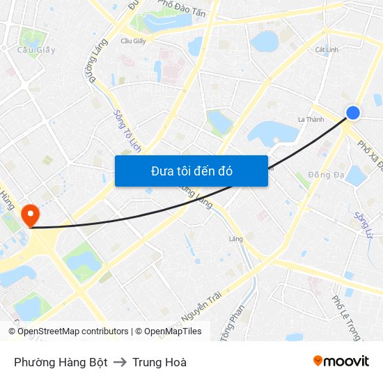 Phường Hàng Bột to Trung Hoà map