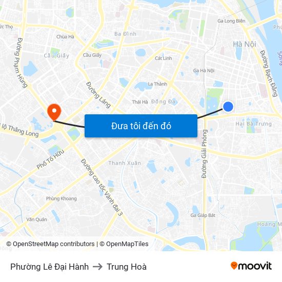 Phường Lê Đại Hành to Trung Hoà map