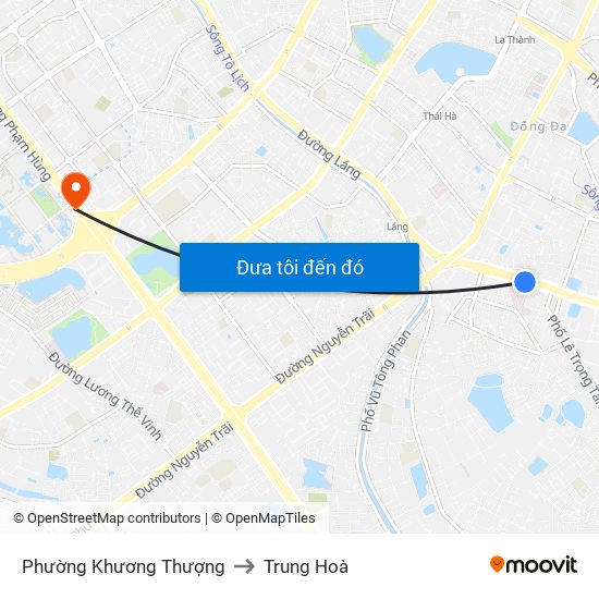 Phường Khương Thượng to Trung Hoà map