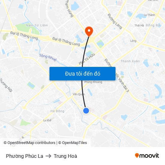 Phường Phúc La to Trung Hoà map