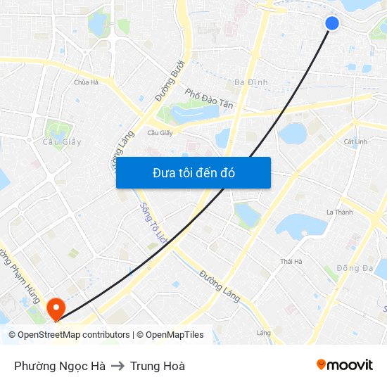 Phường Ngọc Hà to Trung Hoà map