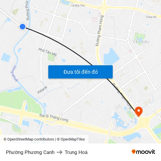 Phường Phương Canh to Trung Hoà map