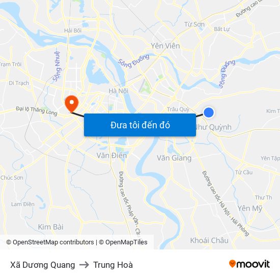 Xã Dương Quang to Trung Hoà map