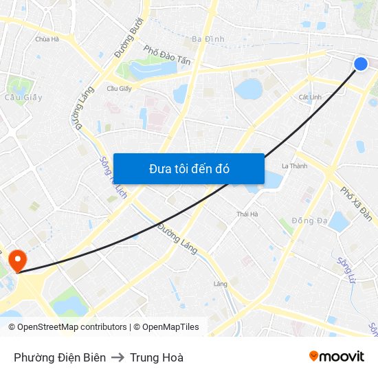 Phường Điện Biên to Trung Hoà map
