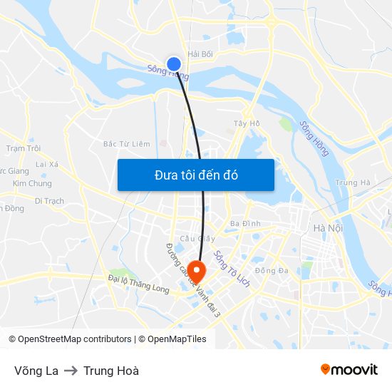 Võng La to Trung Hoà map