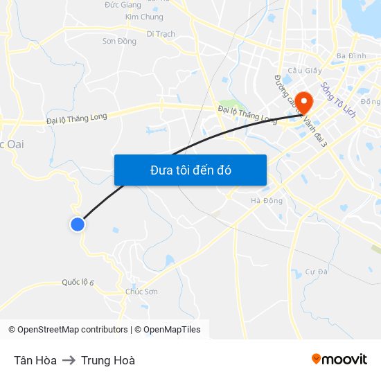 Tân Hòa to Trung Hoà map