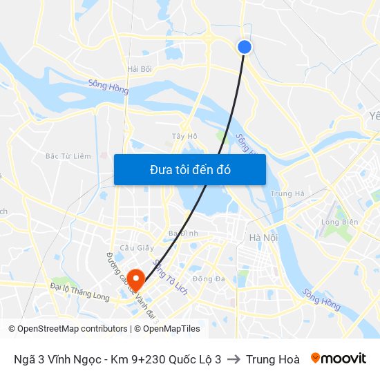 Ngã 3 Vĩnh Ngọc - Km 9+230 Quốc Lộ 3 to Trung Hoà map