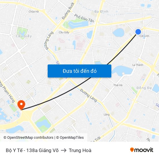 Bộ Y Tế - 138a Giảng Võ to Trung Hoà map