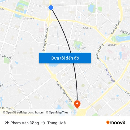 2b Phạm Văn Đồng to Trung Hoà map