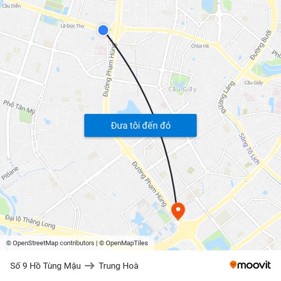 Số 9 Hồ Tùng Mậu to Trung Hoà map