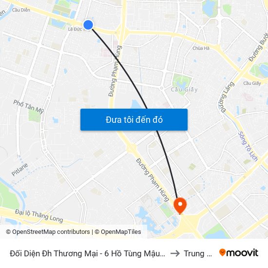 Đối Diện Đh Thương Mại - 6 Hồ Tùng Mậu (Cột Sau) to Trung Hoà map