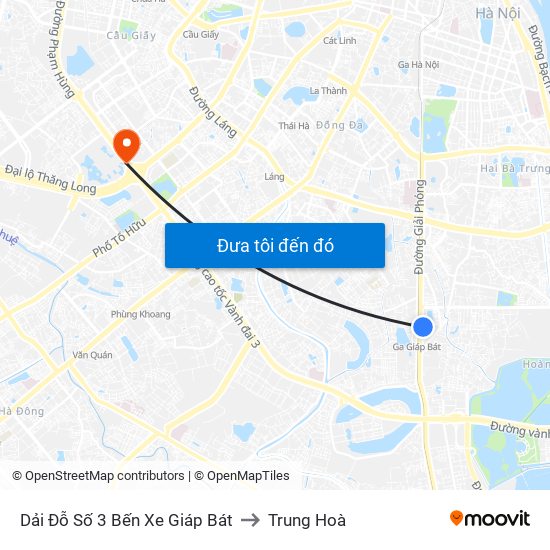 Dải Đỗ Số 3 Bến Xe Giáp Bát to Trung Hoà map