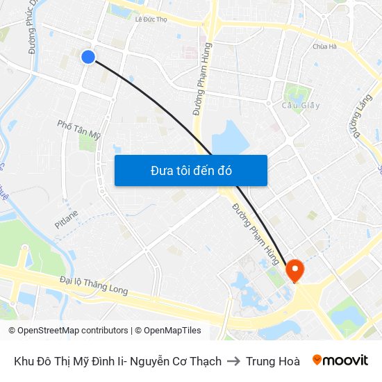 Khu Đô Thị Mỹ Đình Ii- Nguyễn Cơ Thạch to Trung Hoà map