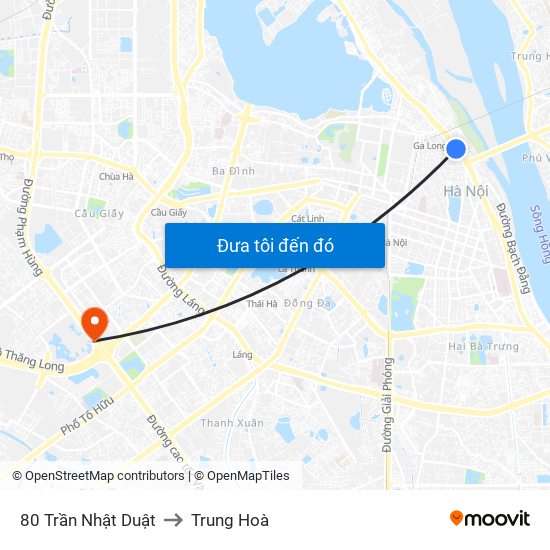 80 Trần Nhật Duật to Trung Hoà map