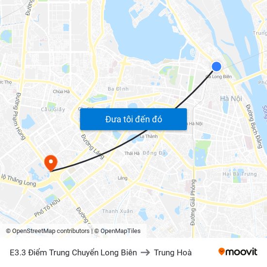 E3.3 Điểm Trung Chuyển Long Biên to Trung Hoà map