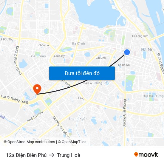 12a Điện Biên Phủ to Trung Hoà map