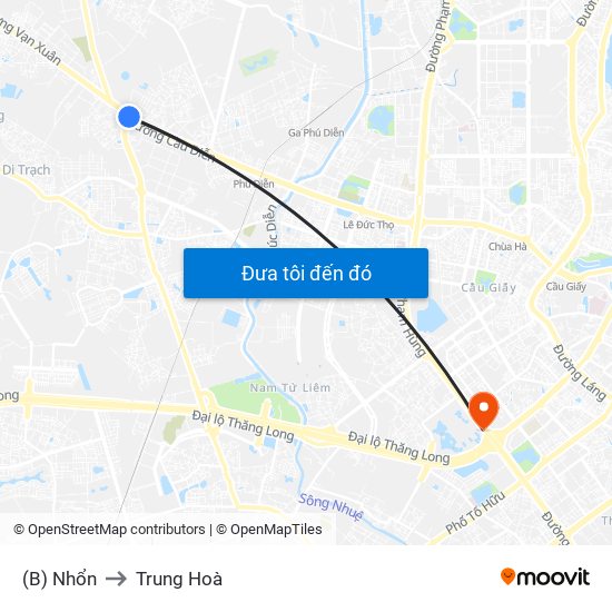 (B) Nhổn to Trung Hoà map