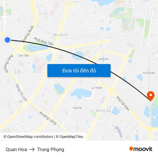 Quan Hoa to Trung Phụng map