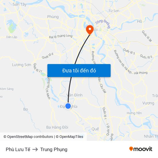 Phù Lưu Tế to Trung Phụng map