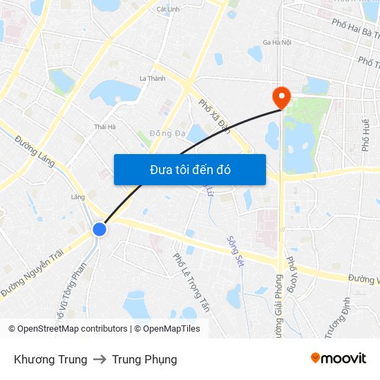 Khương Trung to Trung Phụng map