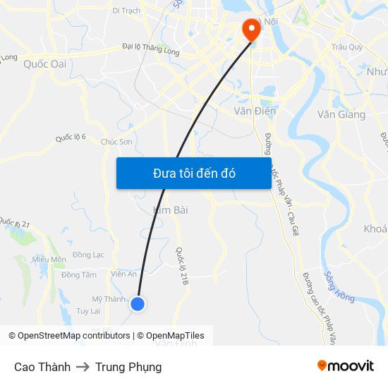 Cao Thành to Trung Phụng map