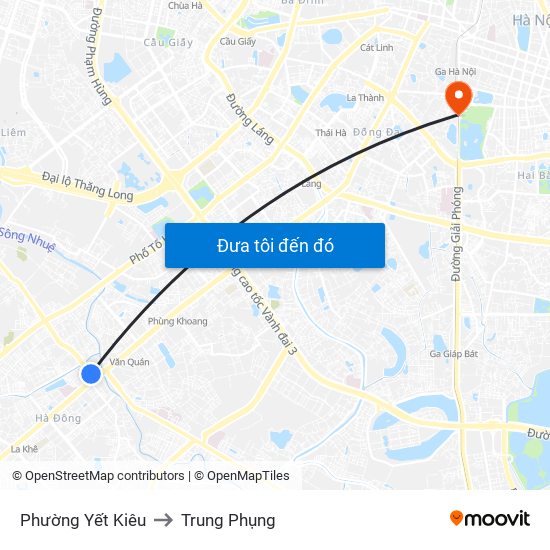 Phường Yết Kiêu to Trung Phụng map