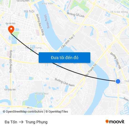 Đa Tốn to Trung Phụng map