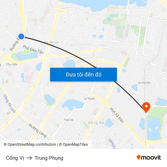 Cống Vị to Trung Phụng map