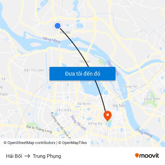 Hải Bối to Trung Phụng map