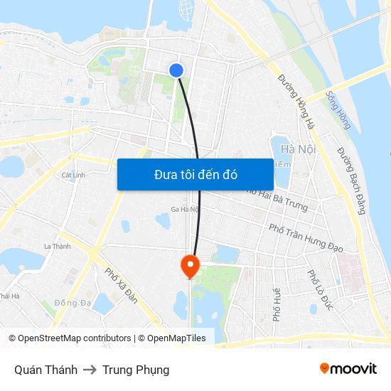 Quán Thánh to Trung Phụng map