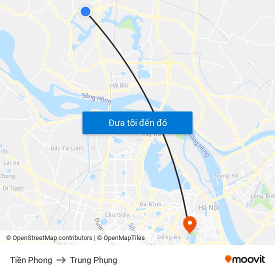 Tiền Phong to Trung Phụng map