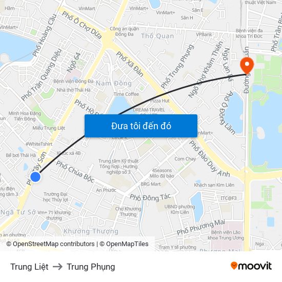 Trung Liệt to Trung Phụng map