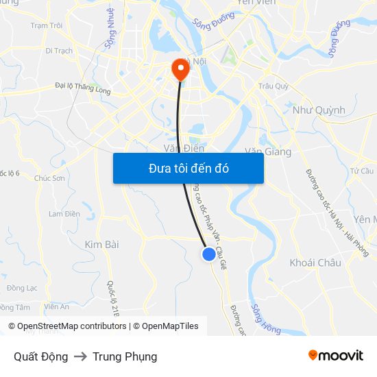 Quất Động to Trung Phụng map